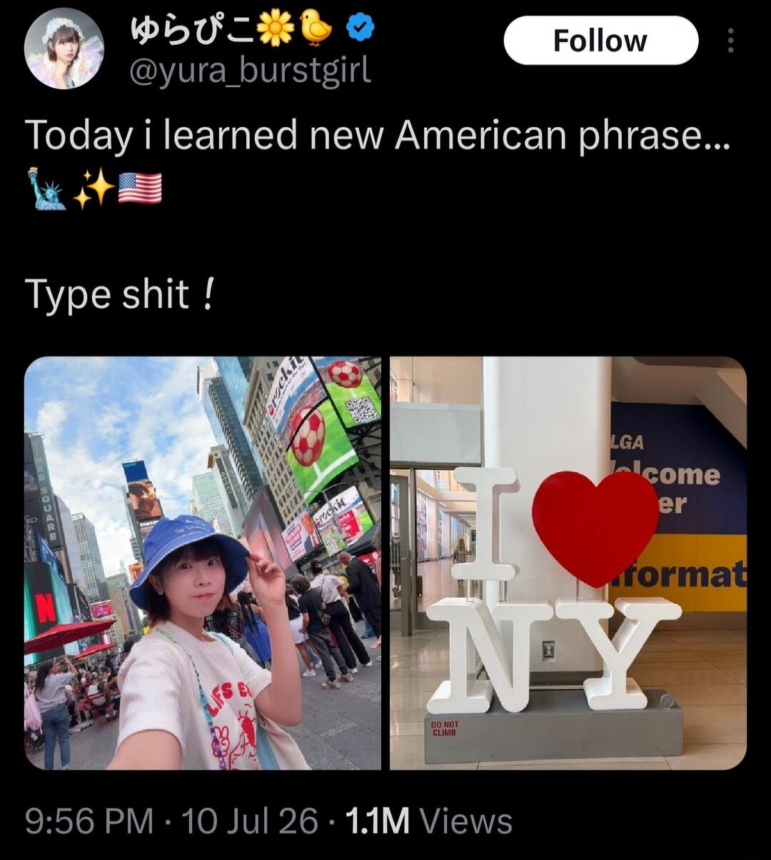 Today I learned new American phrase... Type shit! I love NY. Do not climb. LGA Welcome.