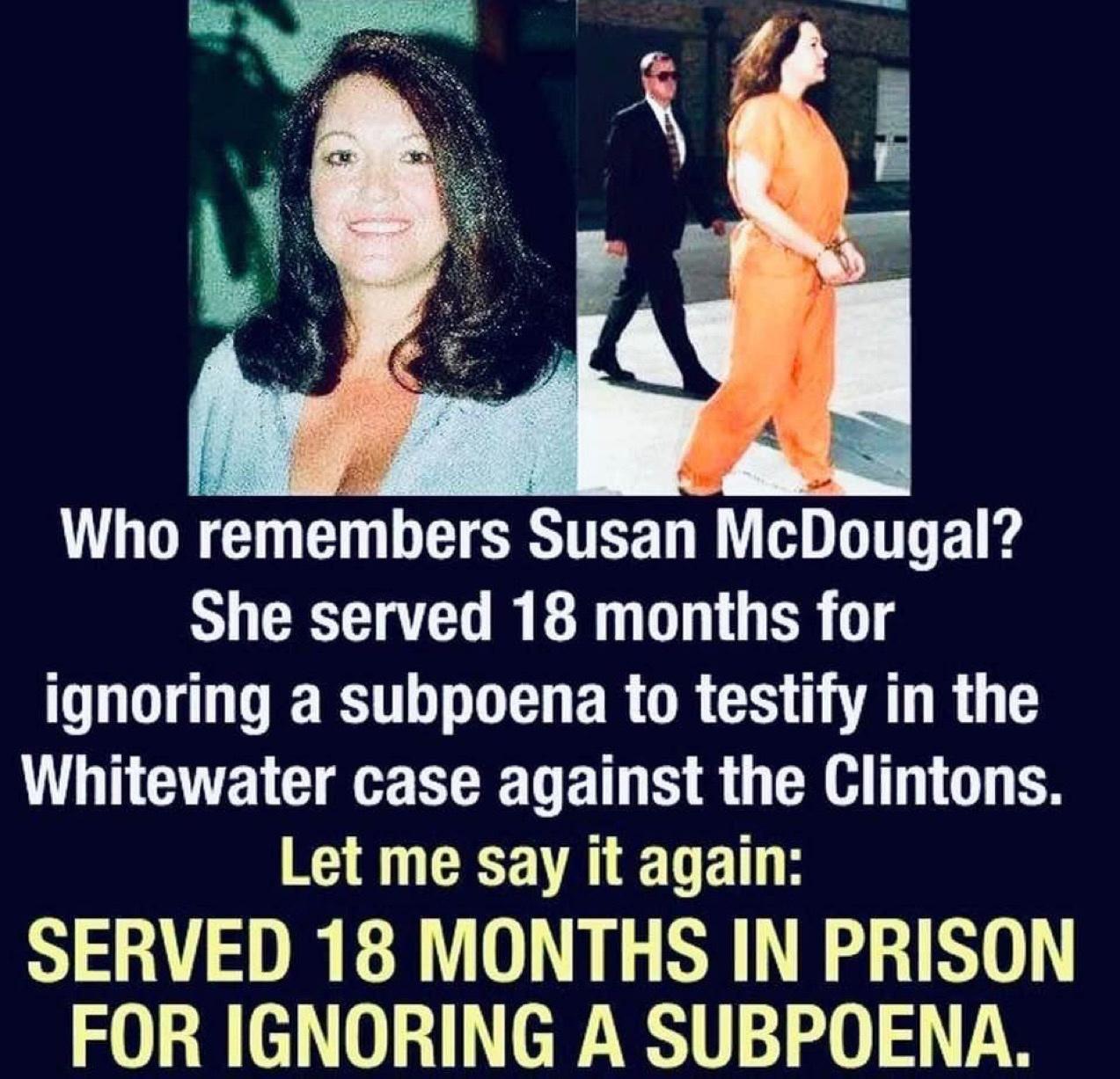 She served 18 months for OO DERT O EROR G ATR G N ETEIC R EDETN S A G ERR O ES 8 CEEVREDET B SR ER LR G R FOR IGNORING A SUBPOENA