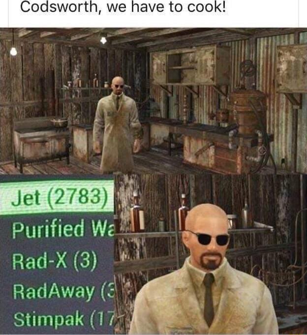Codsworth we have to cook A l p w St 76 Punfled wu I Rad X 3 1 RETIANENY 5 Stimpak 177