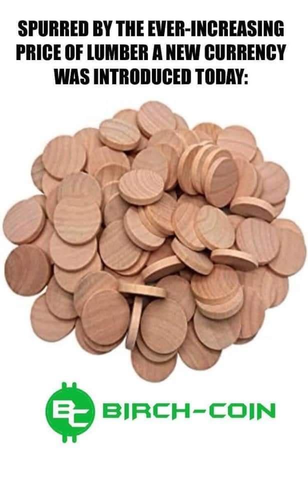 SPURRED BY THE EVER INCREASING PRICE OF LUMBER A NEW CURRENCY WAS INTRODUCED TODAY BIRCH COIN