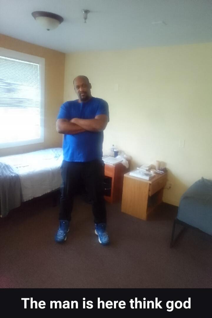 The man is here think god