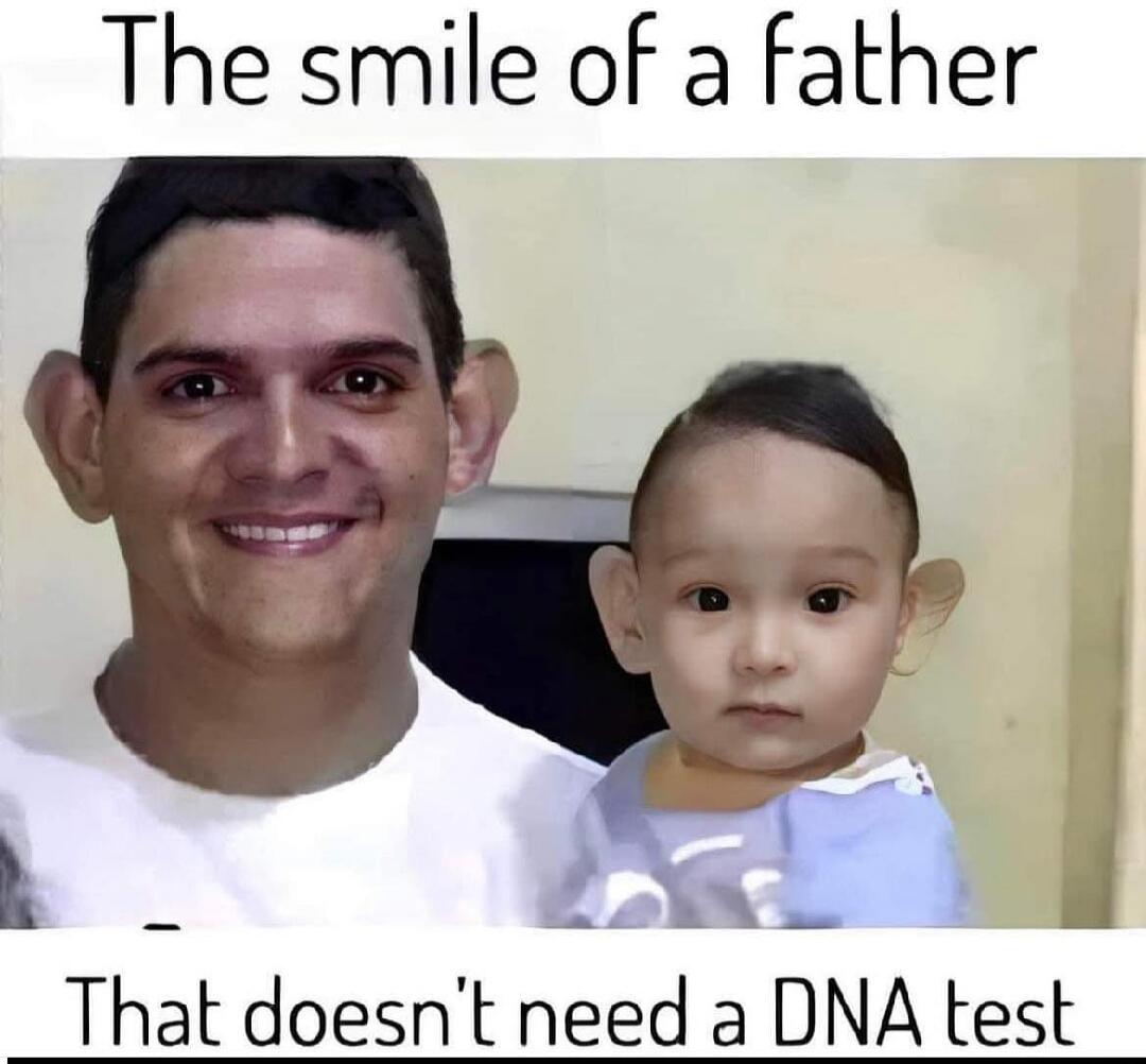 The smile of a father That doesn't need a DNA test