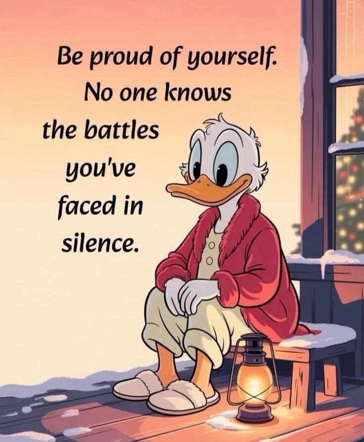 Be proud of yourself. No one knows the battles you've faced in silence.