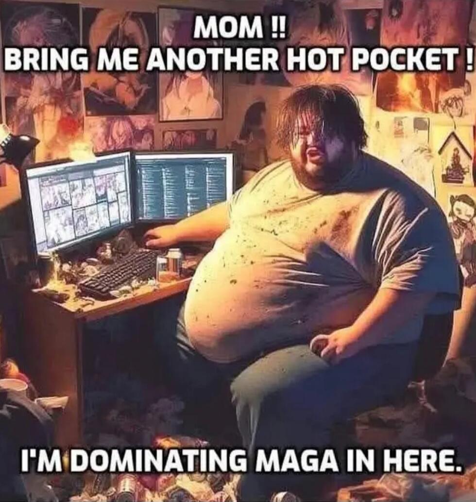 MOM !! BRING ME ANOTHER HOT POCKET ! I'M DOMINATING MAGA IN HERE.