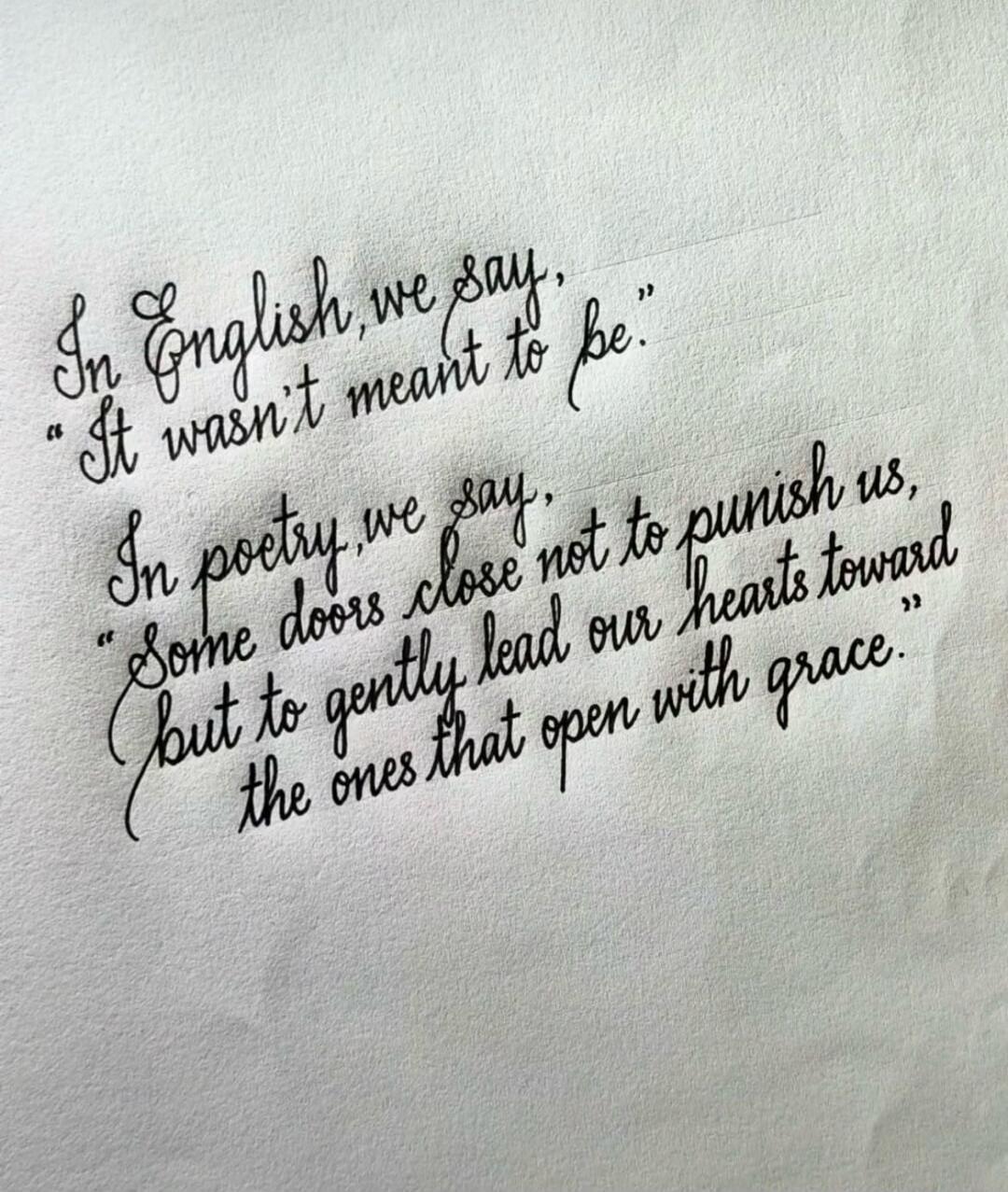 In English, we say, 