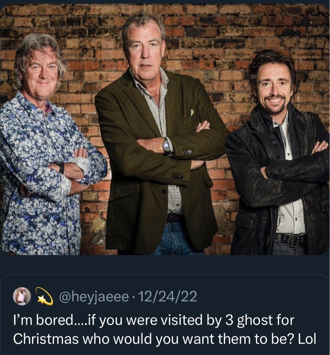 X heyjacee 122422 Im boredif you were visited by 3 ghost for Christmas who would you want them to be Lol