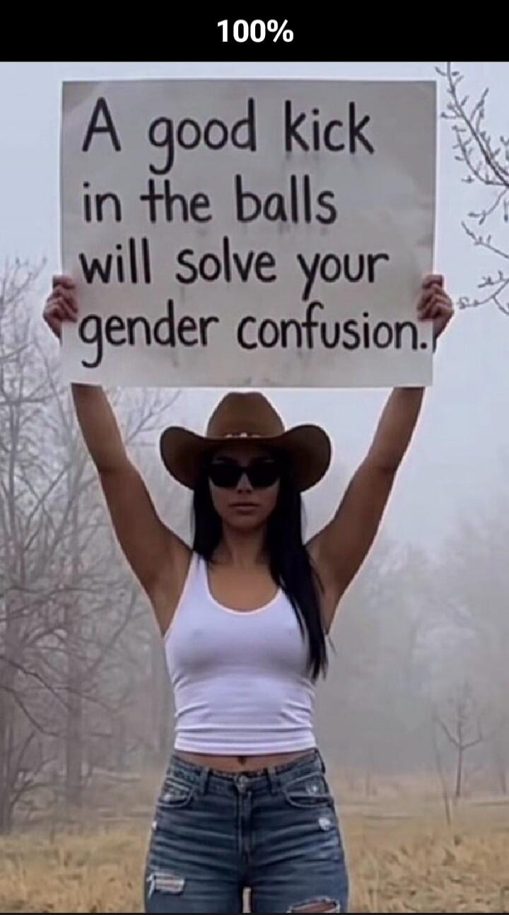 A good kick in the balls will solve your gender confusion.