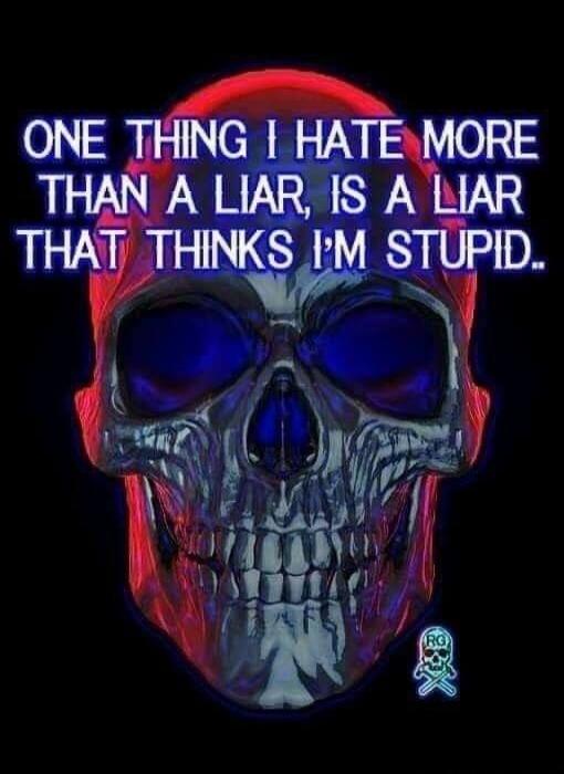 ONE THING I HATE MORE THAN A LIAR, IS A LIAR THAT THINKS I'M STUPID..