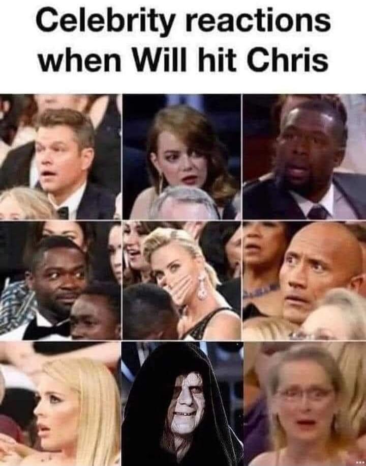 Celebrity reactions when Will hit Chris