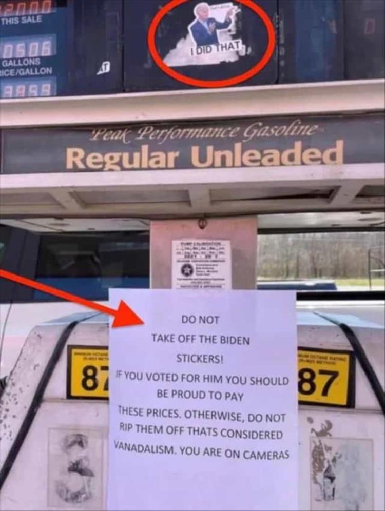 DONOT TAKE OFF THE BIDEN STICKERS HESE PRICES OTHERWISE DONOT 3 CONSIDERED