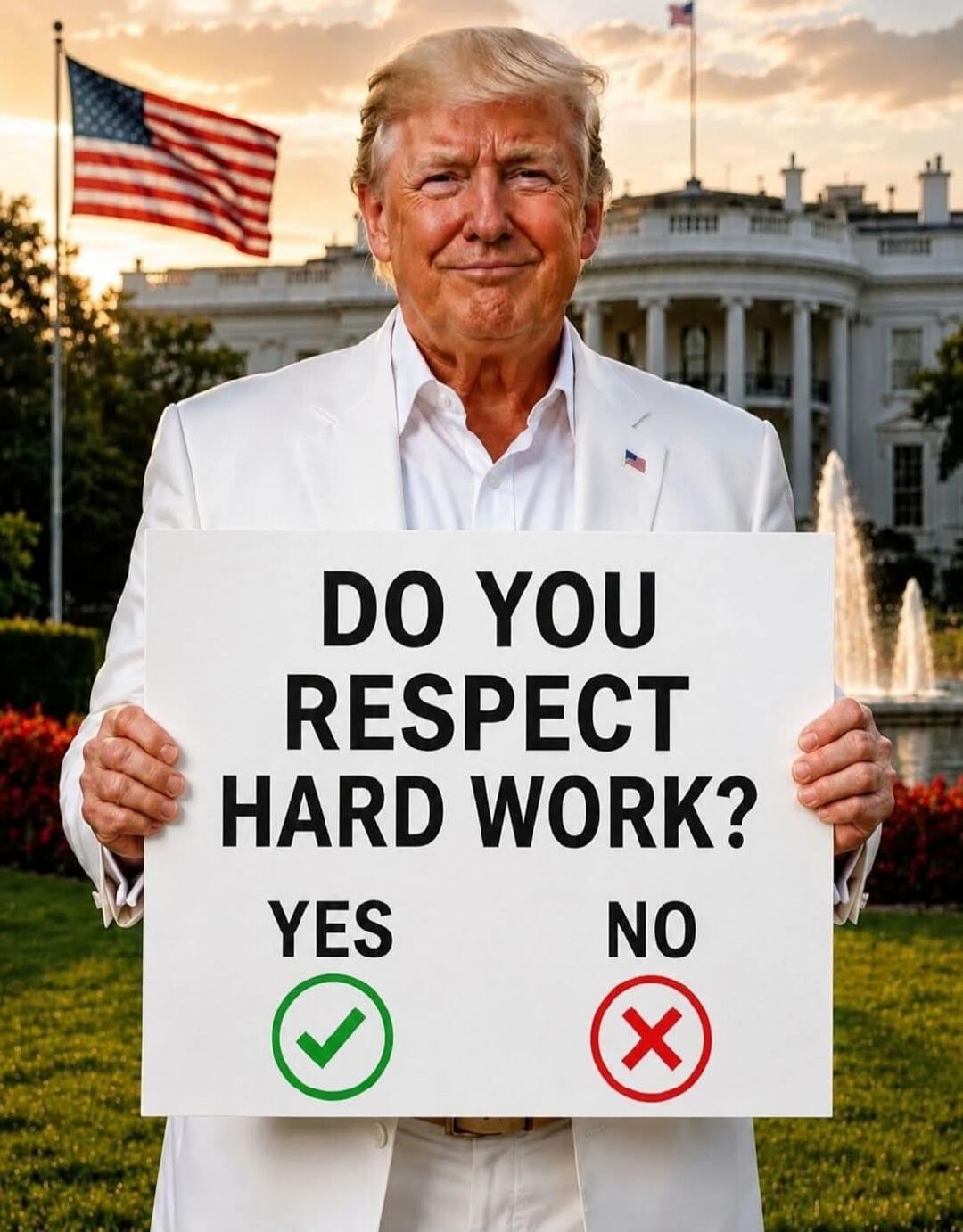 DO YOU RESPECT HARD WORK? YES NO