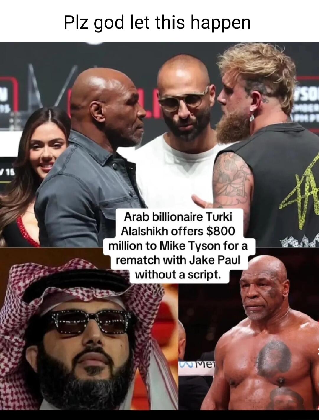 Plz god let this happen y N million to Mike Tyson for a rematch with Jake Paul
