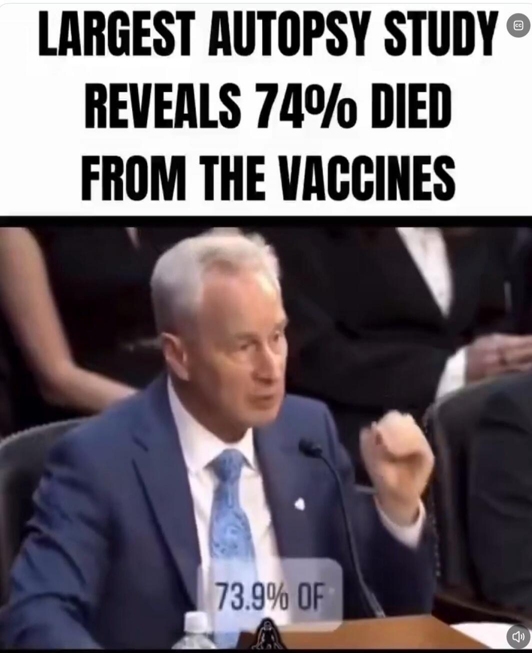 LARGEST AUTOPSY STUDY REVEALS 74% DIED FROM THE VACCINES. 73.9% OF