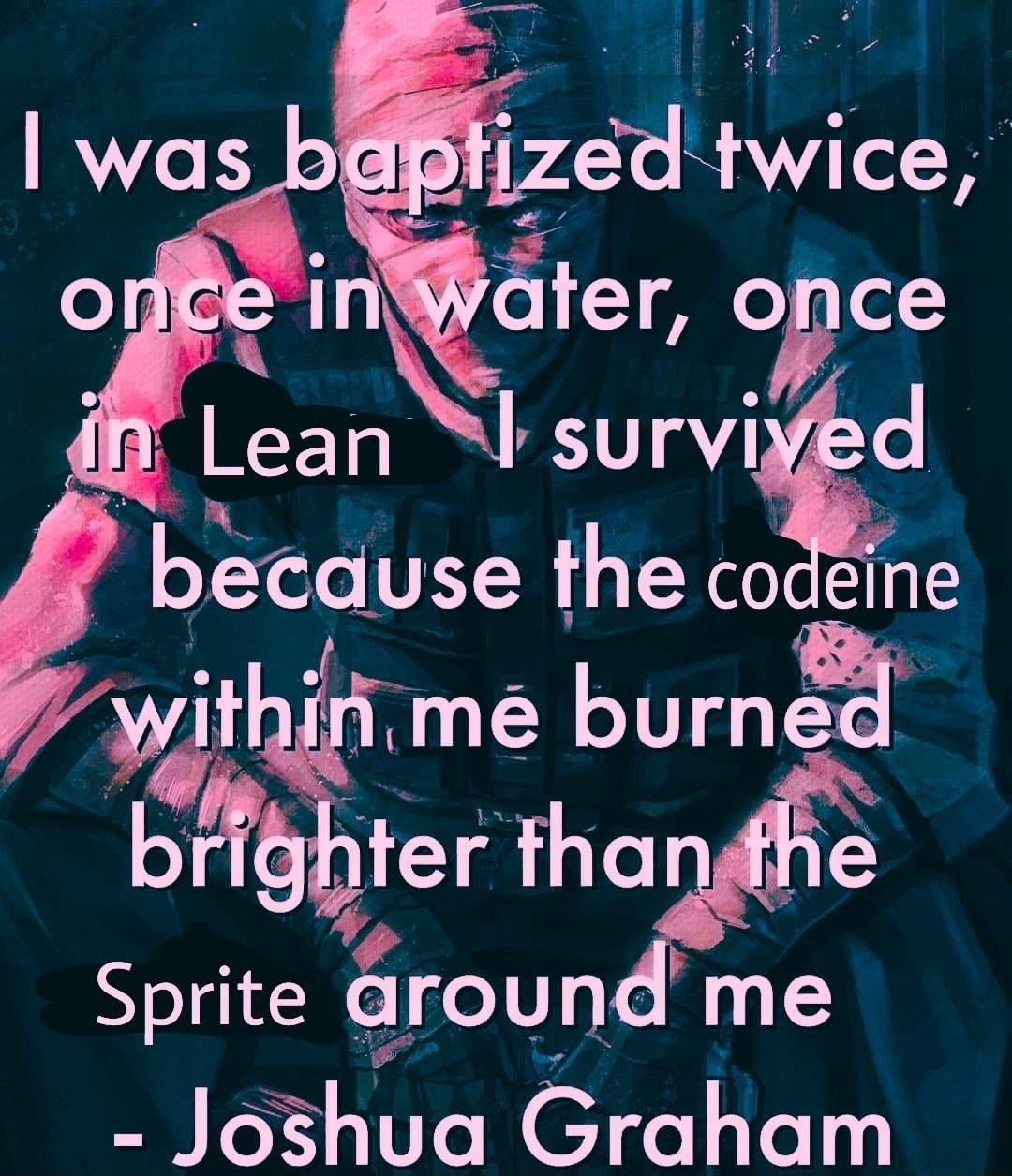 beiduse the codeine w me burng ter tha Sprlte roun me Joshua Graham