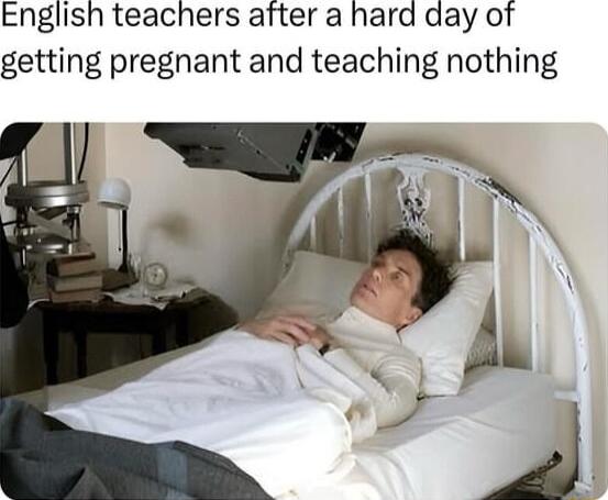 English teachers after a hard day of getting pregnant and teaching nothing