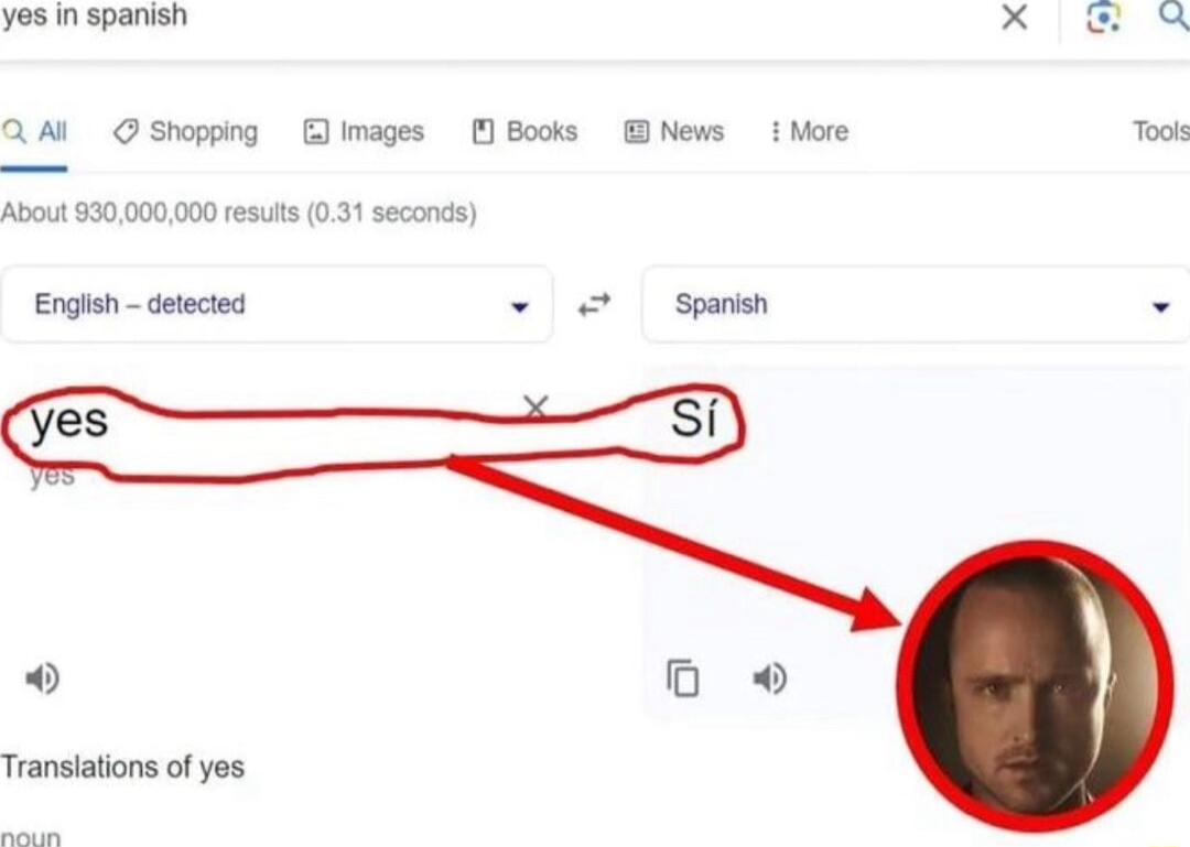 yos in spanish X 9 QM Ostoppng Gimages lBocks News fMoe Toos About 550000000 tesuts 031 seconds Englen detected v o spanen L Translations of yos