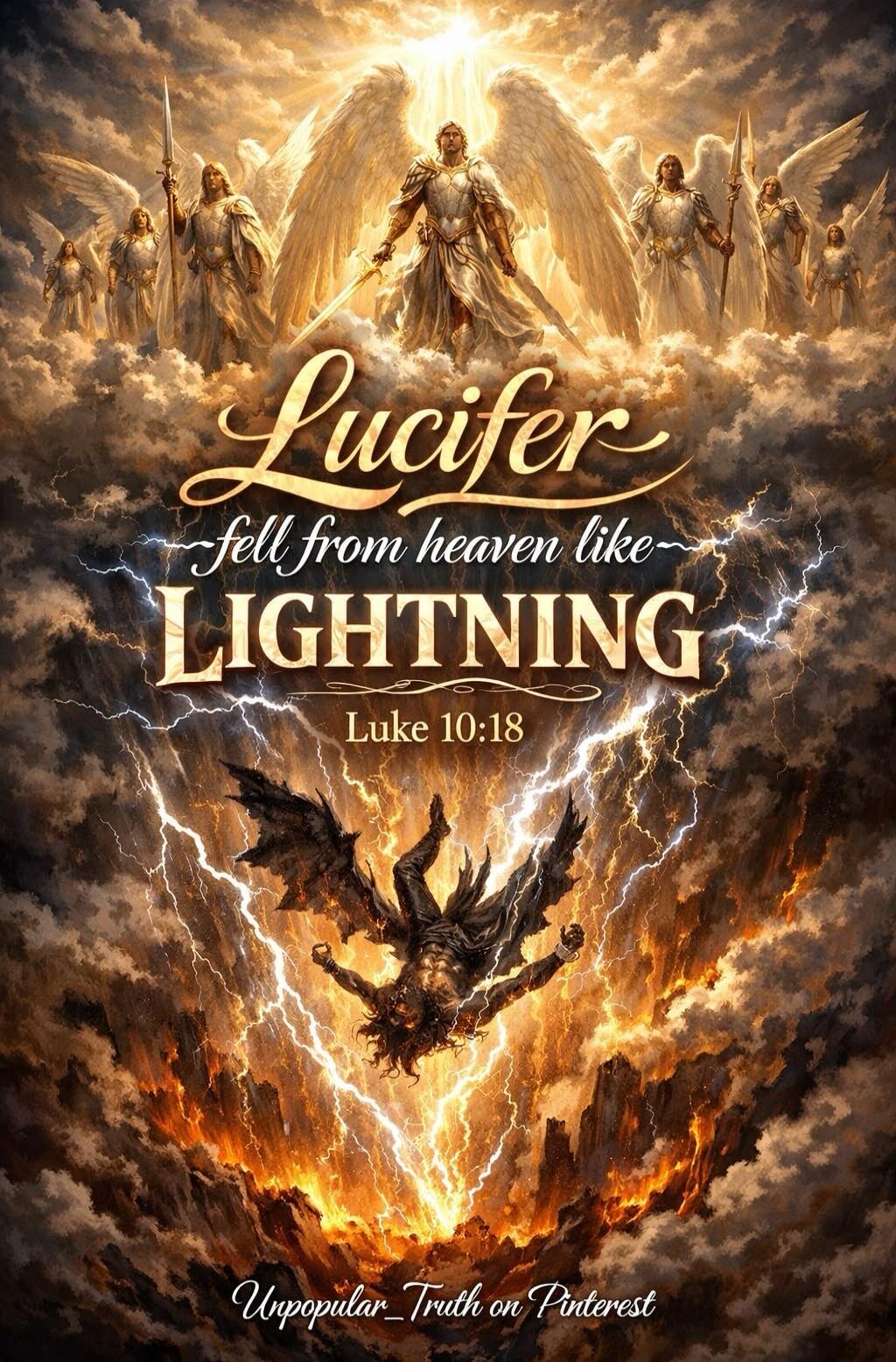 Lucifer fell from heaven like LIGHTNING Luke 10:18 Unpopular_Truth on Pinterest