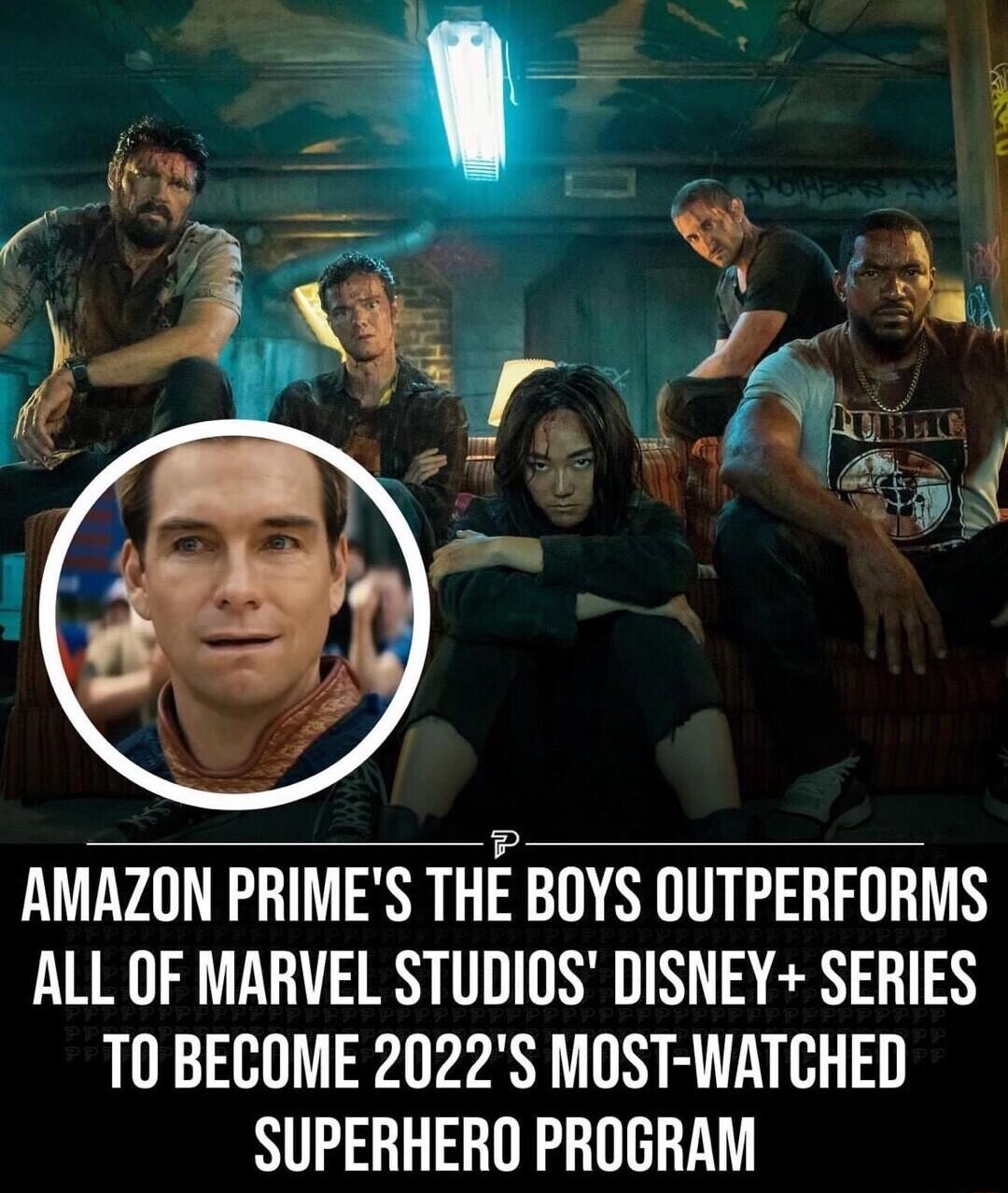 P AMAZON PRIMES THE BOYS OUTPERFORMS ALL OF MARVEL STUDIOS DISNEY SERIES TOBECOME 2022S MOST WATCHED SUPERHERO PROGRAM