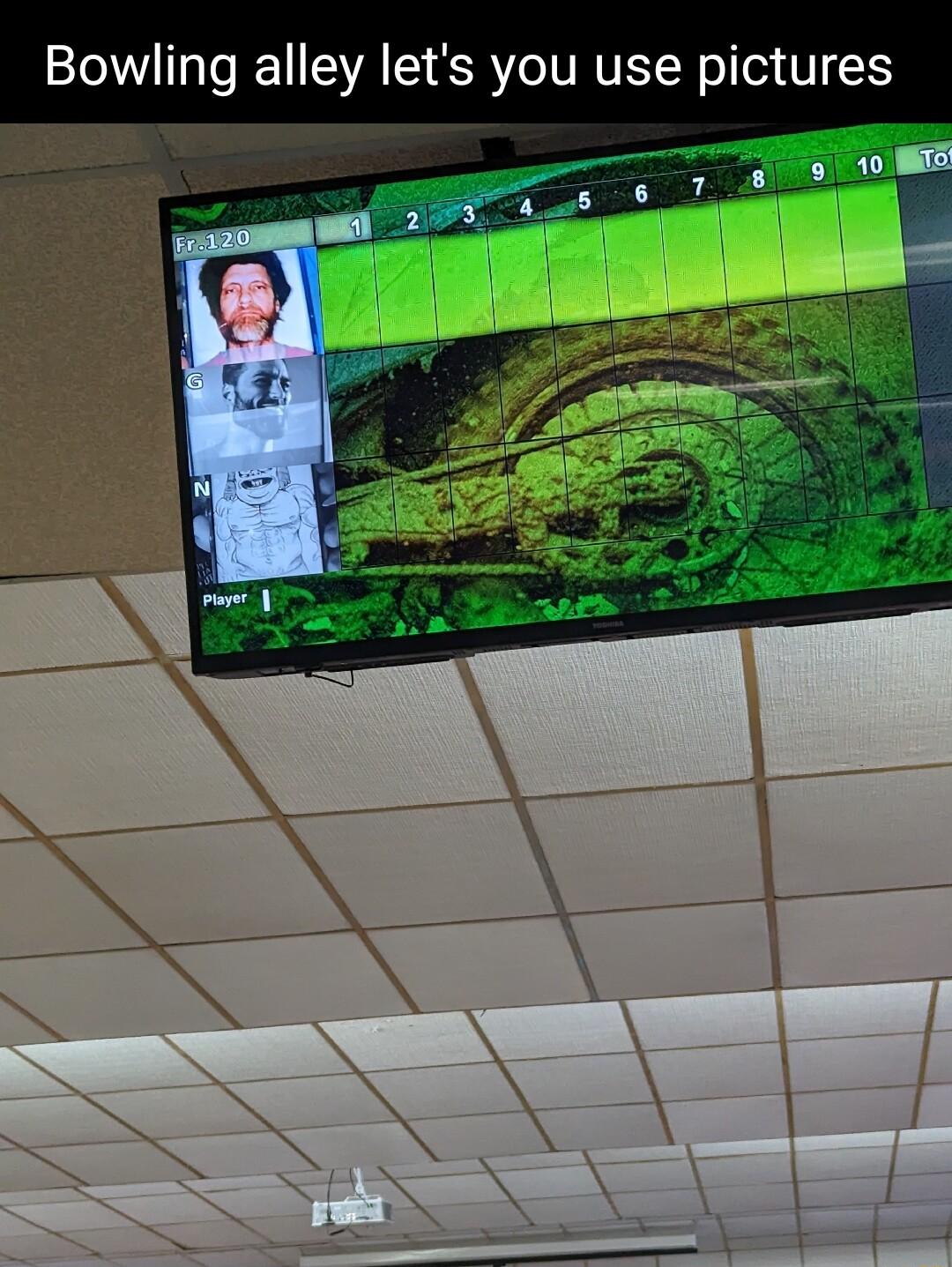 Bowling alley lets you use pictures