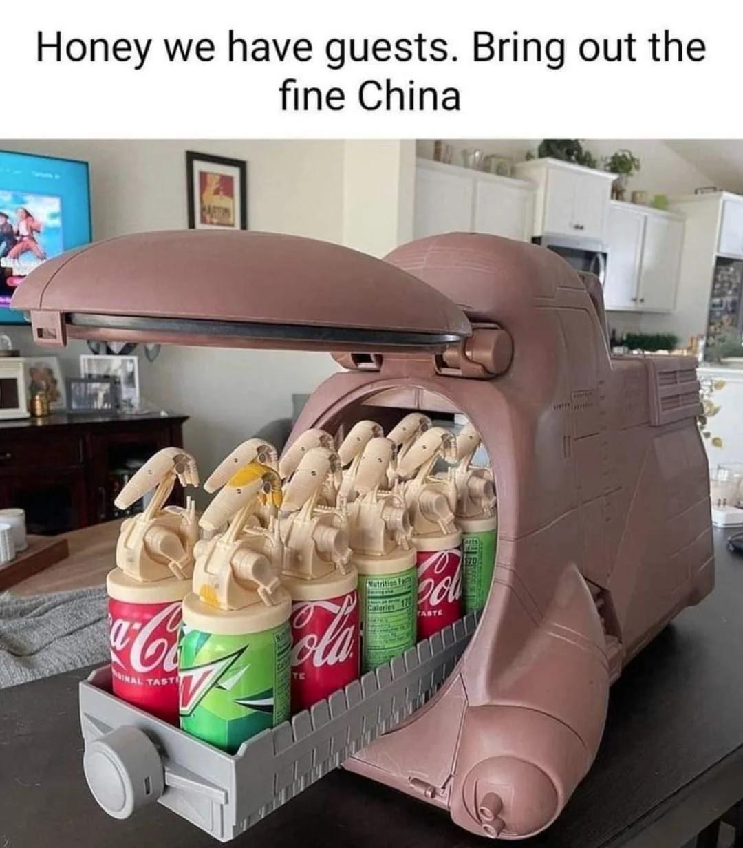 Honey we have guests Bring out the fine China