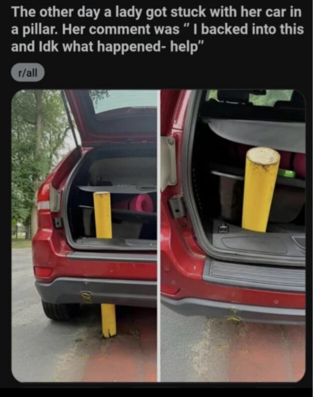 The other day a lady got stuck with her car in EY U ETA S EE T T EU VR B EL B TGRS and Idk what happened help