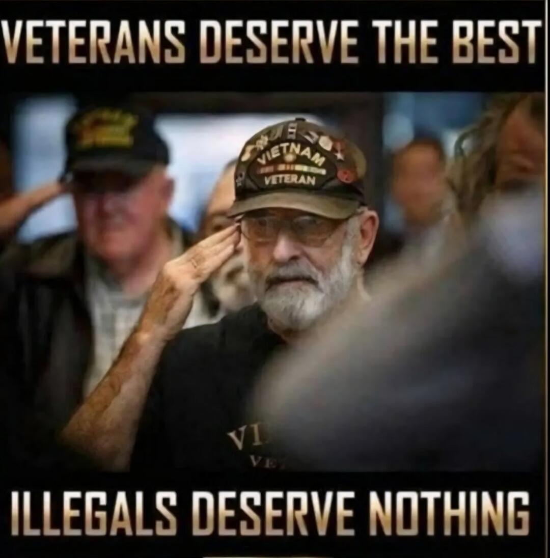 VETERANS DESERVE THE BEST VIETNAM VETERAN ILLEGALS DESERVE NOTHING