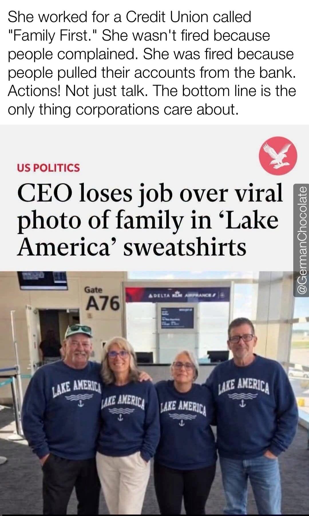She worked for a Credit Union called 