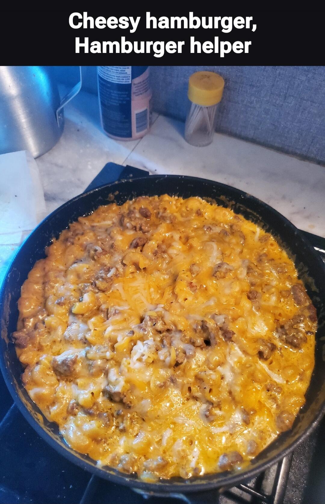 Cheesy hamburger, Hamburger helper