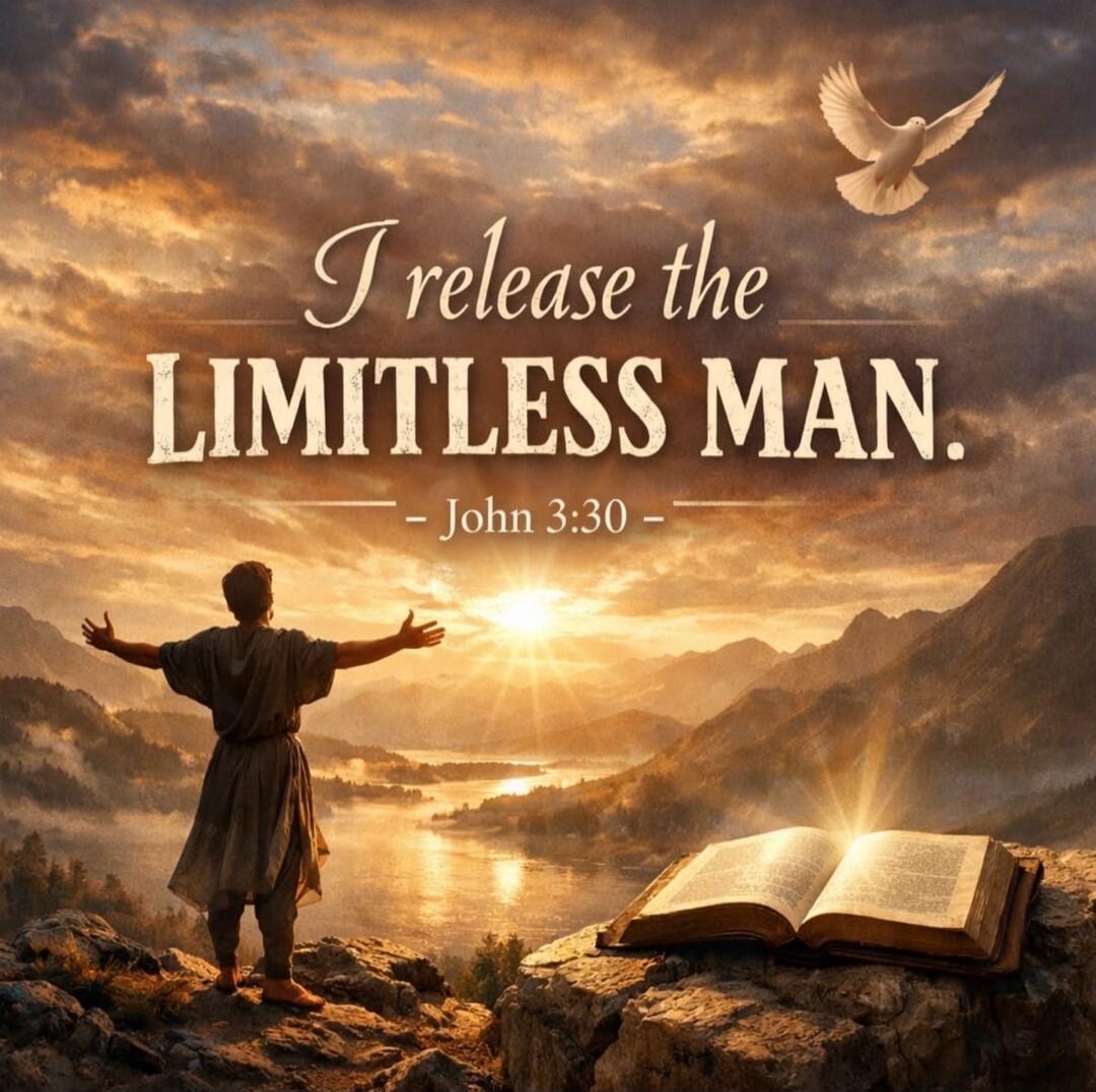 I release the LIMITLESS MAN. - John 3:30 -