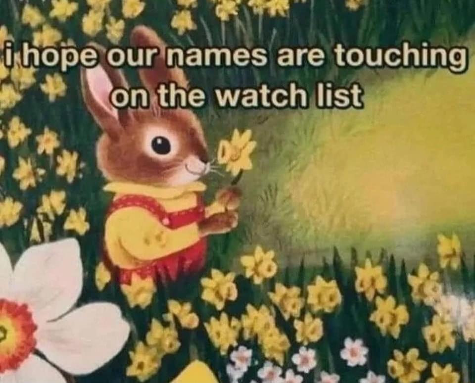 ournames are LGITToL ITae q onthe watchlist