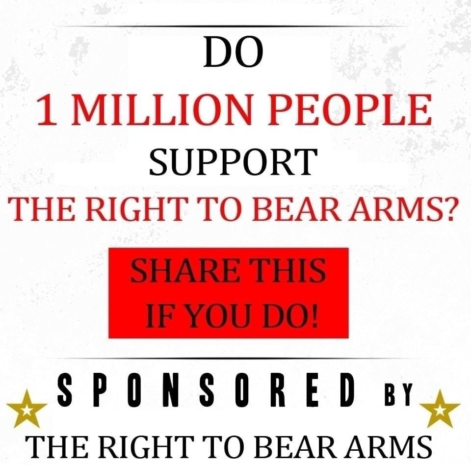 DO 1 MILLION PEOPLE SUPPORT THE RIGHT TO BEAR ARMS SPONSORED sy THE RIGHT TO BEAR ARMS