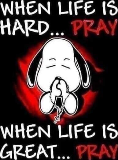 WHEN LIFE IS HARD... PRAY
WHEN LIFE IS GREAT... PRAY