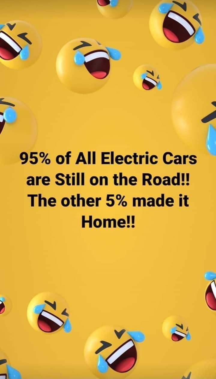 W N e p 95 of All Electric Cars are Still on the Road The other 5 made it Home