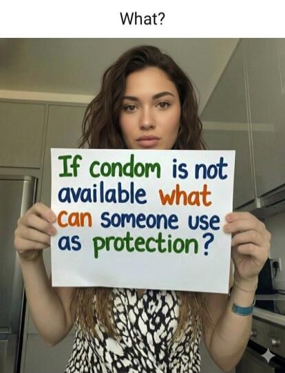 What? If condom is not available what can someone use as protection?
