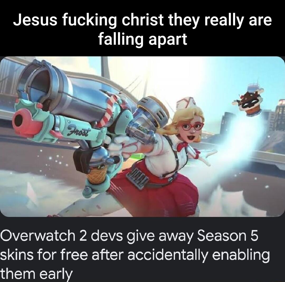 RESTER T ol Koy TS R G EVAET T LENLIET Overwatch 2 devs give away Season 5 skins for free after accidentally enabling them early