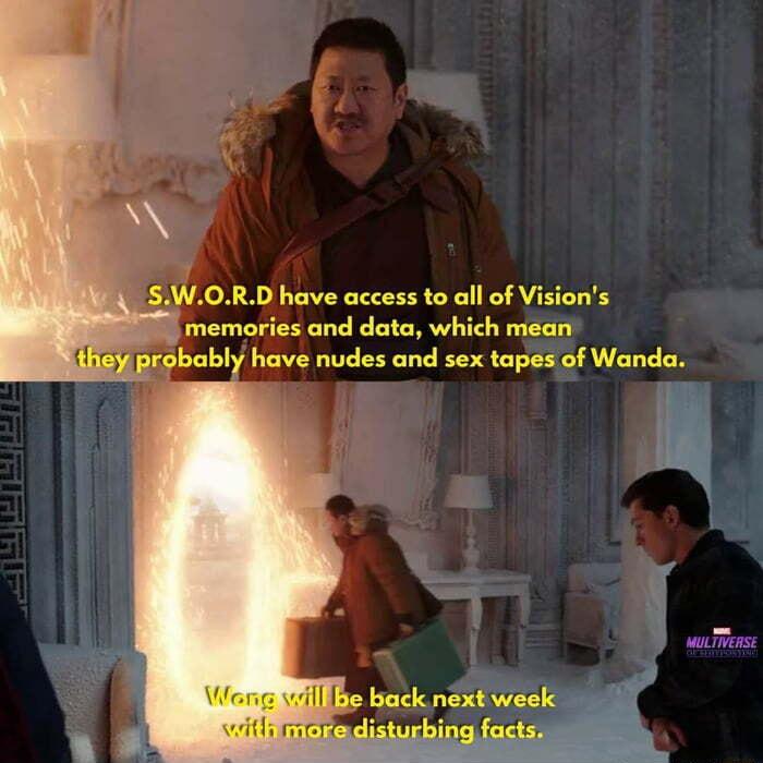 AN SW0RD have access to all of Visions memories and data which mean gprobably have nudes and sex tapes of Wanda illbe back next week CICTIE g