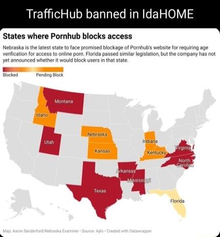 TrafficHub banned in IdaHOME States where Pornhub blocks access Flonds