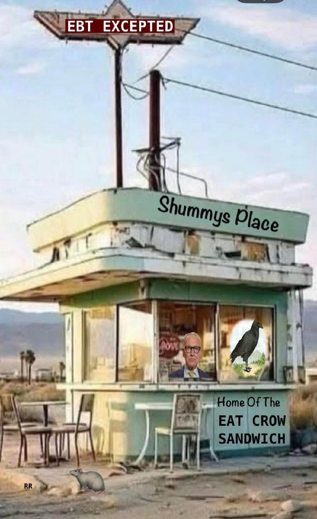 Shummys Place
Home Of The EAT CROW SANDWICH
EAT CROW SANDWICH