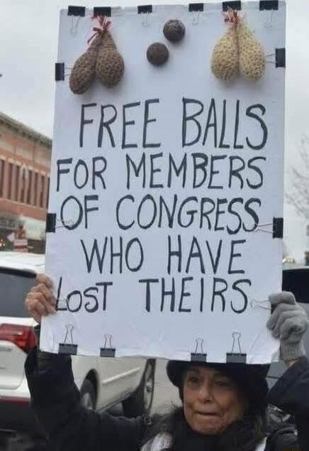 FREE BALLS FOR MEMBERS OF CONGRESS WHO HAVE LOST THEIRS