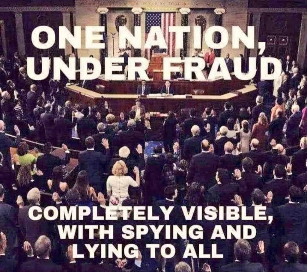 ONE NATION, UNDER FRAUD COMPLETELY VISIBLE, WITH SPYING AND LYING TO ALL