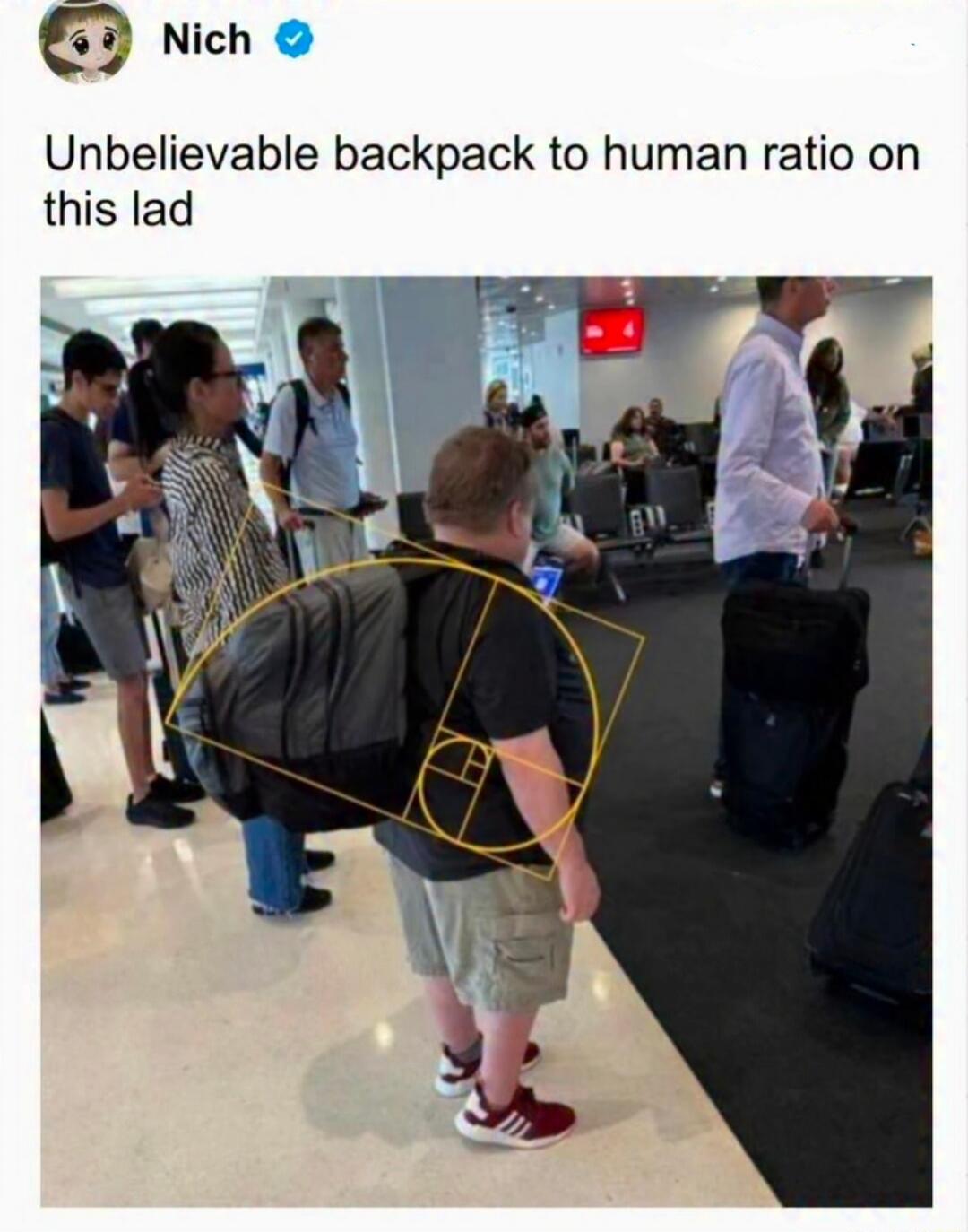 Unbelievable backpack to human ratio on this lad