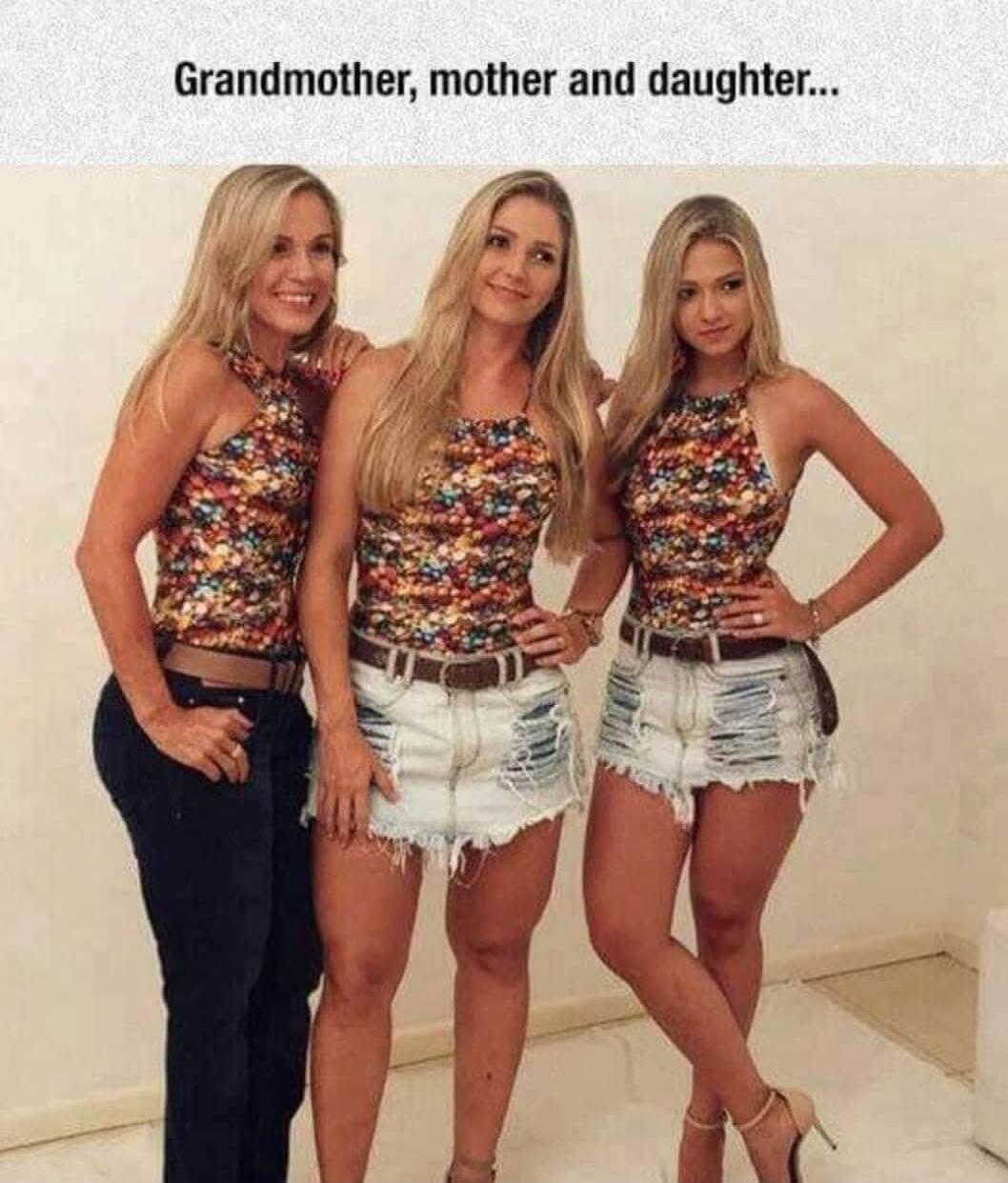 Grandmother, mother and daughter...