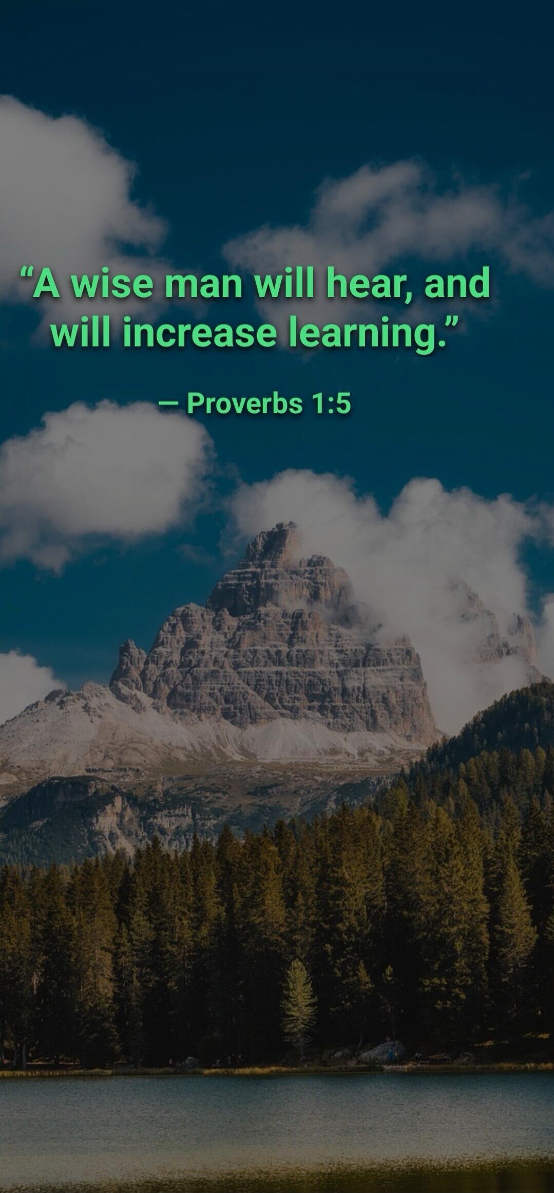 A wise man will hear, and will increase learning. - Proverbs 1:5