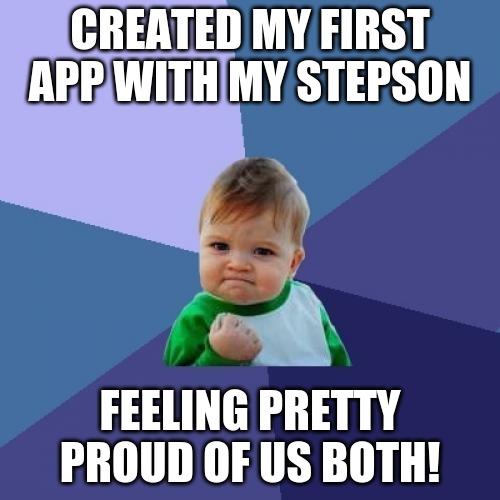 CREATED MY FIRST APRWITHMY STEPSON FEELING PRETTY PROUD OF US BOTH
