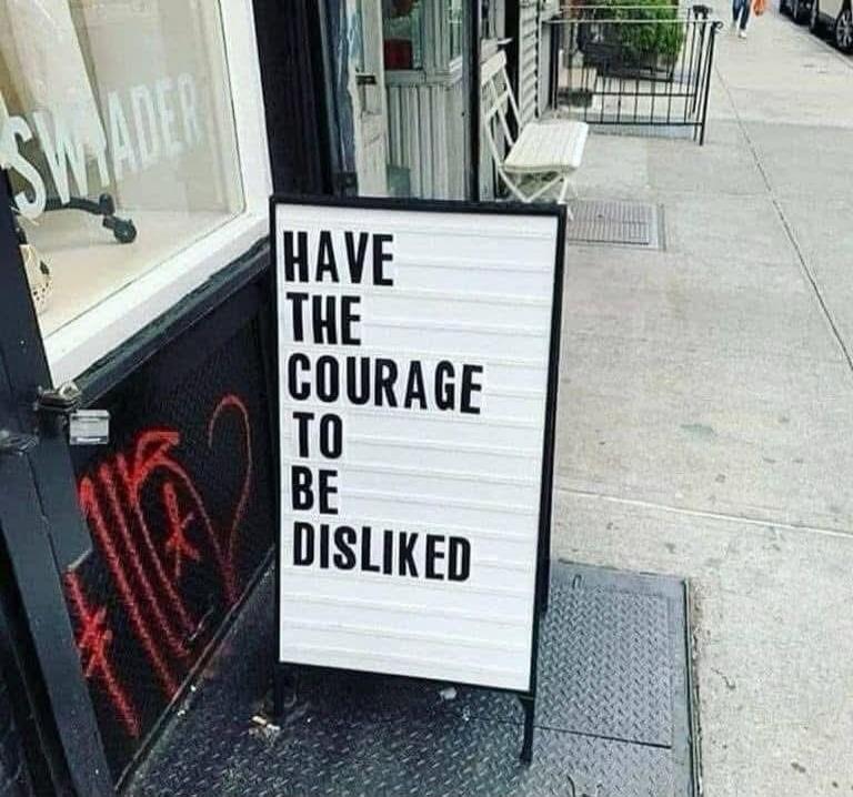 HAVE THE COURAGE TO BE DISLIKED