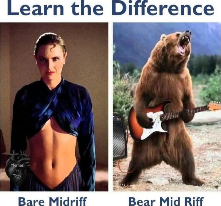 Learn the Difference
Bare Midriff
Bear Mid Riff