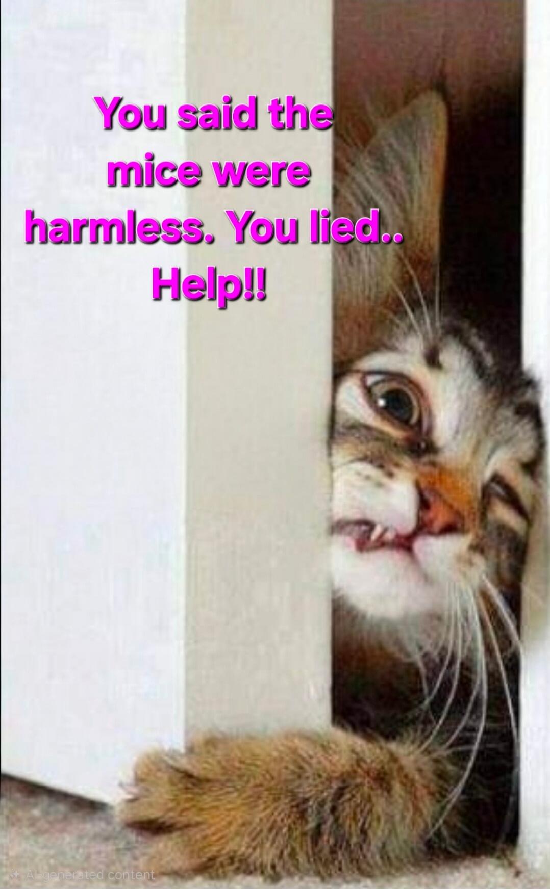 You said the mice were harmless. You lied.. Help!!
