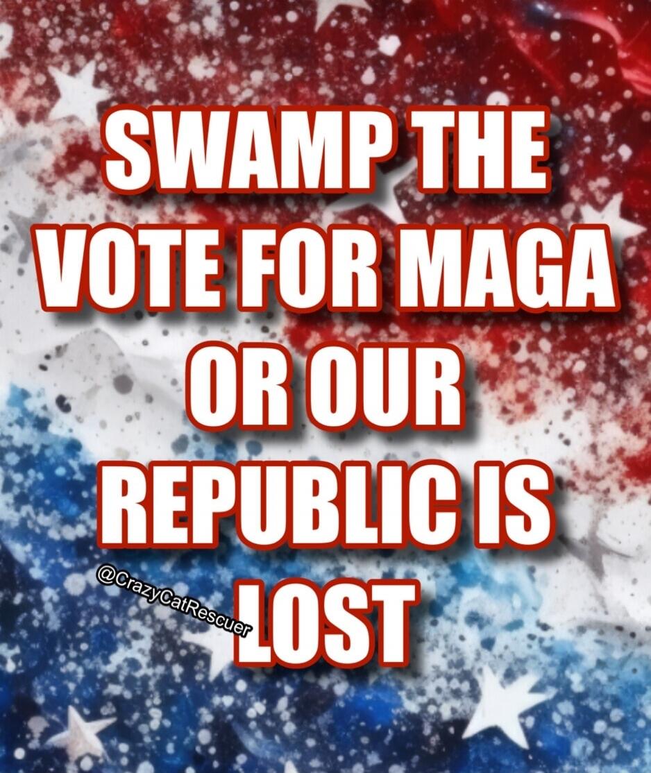SWAMP THE VOTE FOR MAGA OR OUR REPUBLIC IS LOST @CrazyCatRescuer