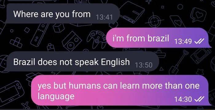 Where are you from Brazil does not speak English