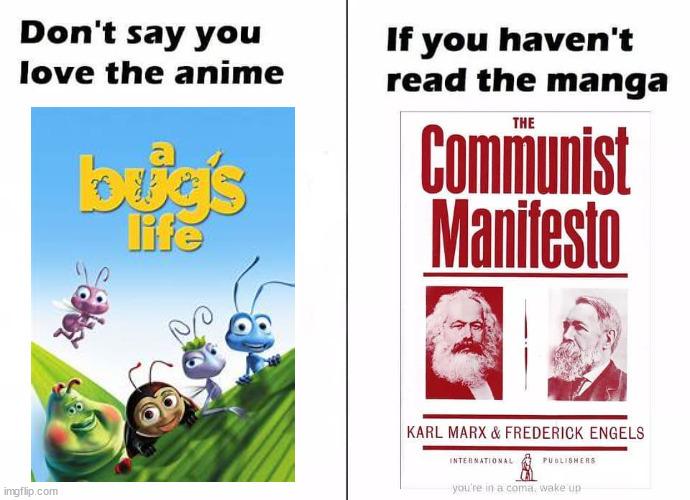 Dont say you love the anime If you havent read the manga Communist Manitesio _q aa KARL MARX FREDERICK ENGELS